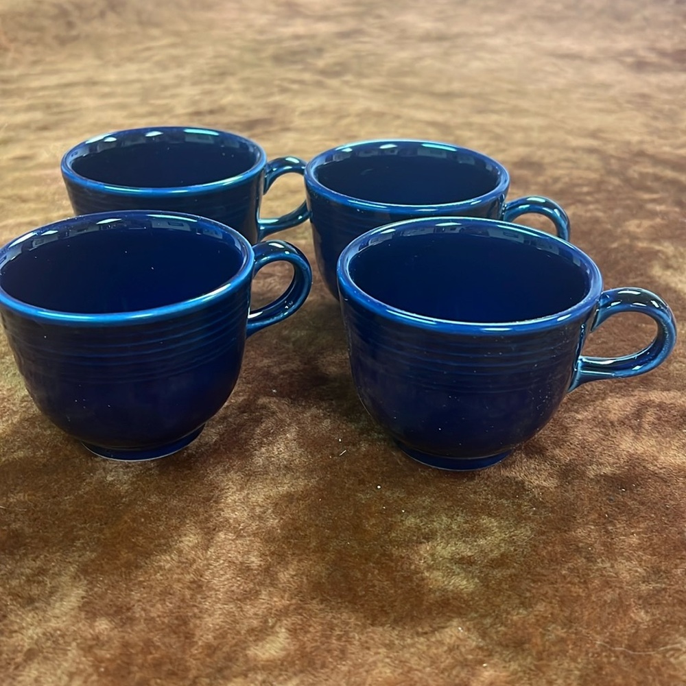 Set of 4 Fiesta Tea Cups- Blue